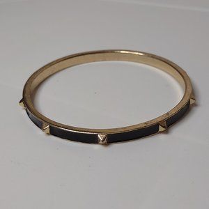 Gold Tone And Black Spike Bangle